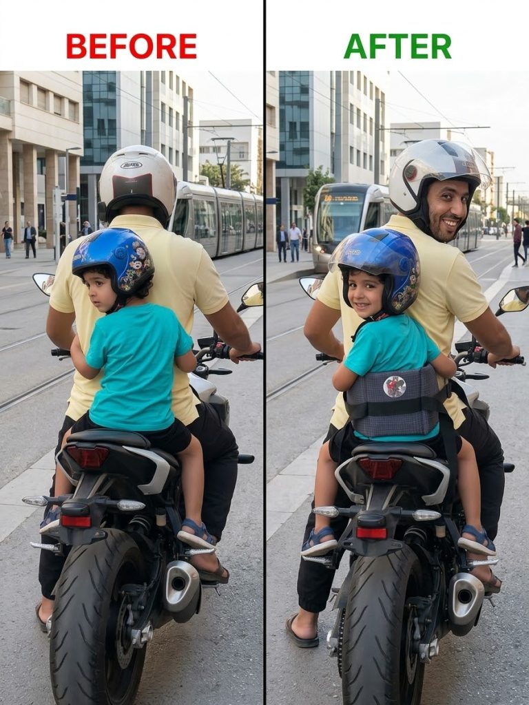 حزام أمان للأطفال على الدراجة النارية